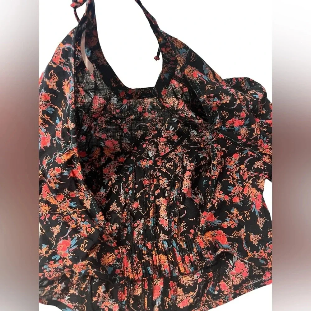 Free People XS Floral Backless Monica Crop Top OB1413377